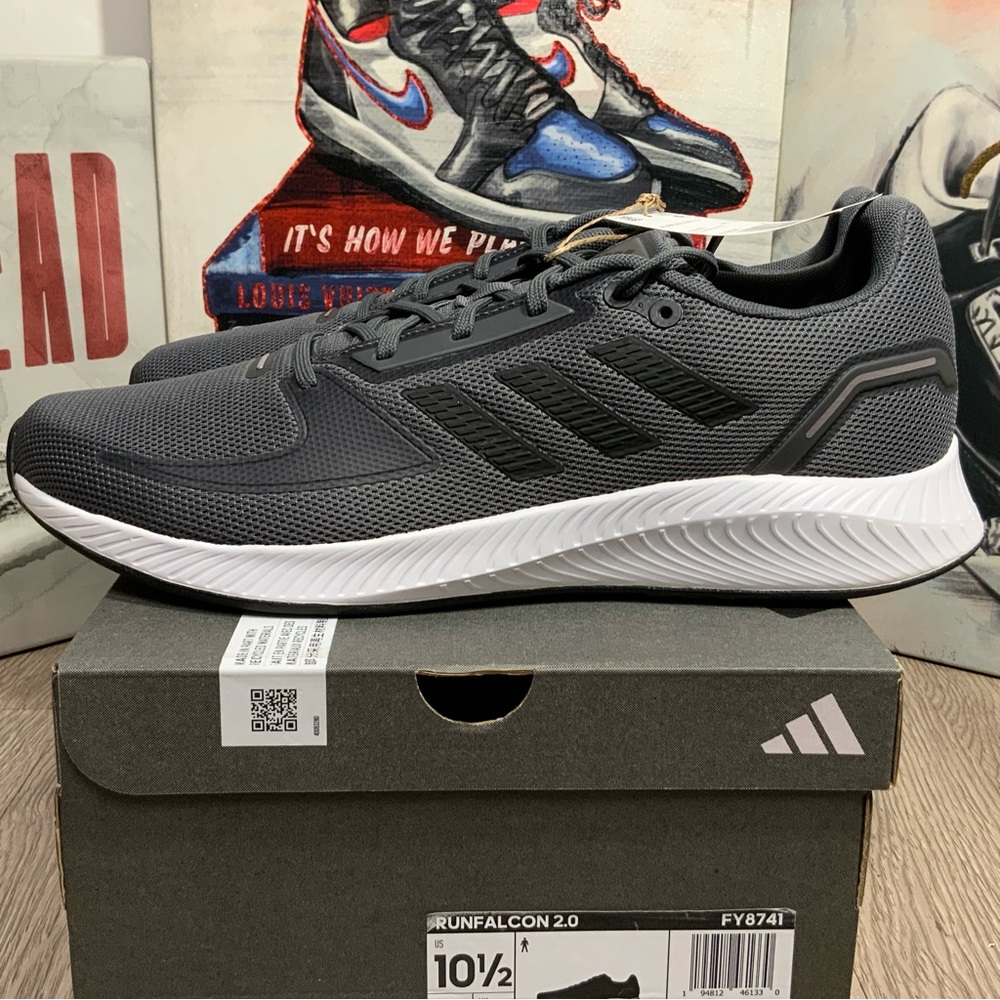 Adidas Men Run Falcon 2.0 FY8741 Gray Running Shoes Sneakers Men's Sizes 12.5 - Picture 8 of 13